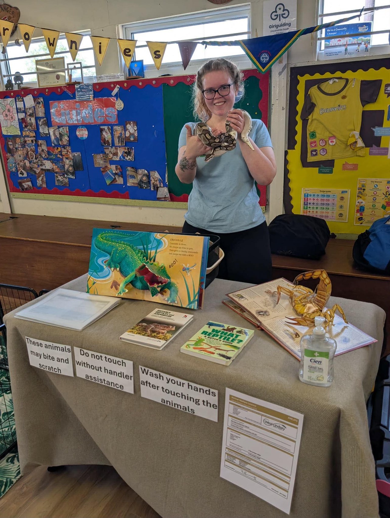 Zyta running an animal education stand